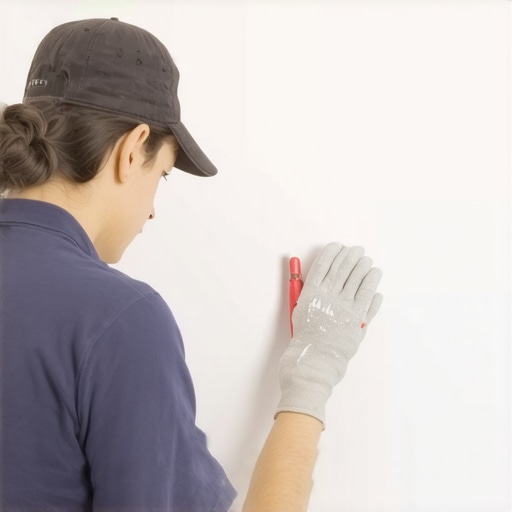Close-up of drywall taping and mudding process