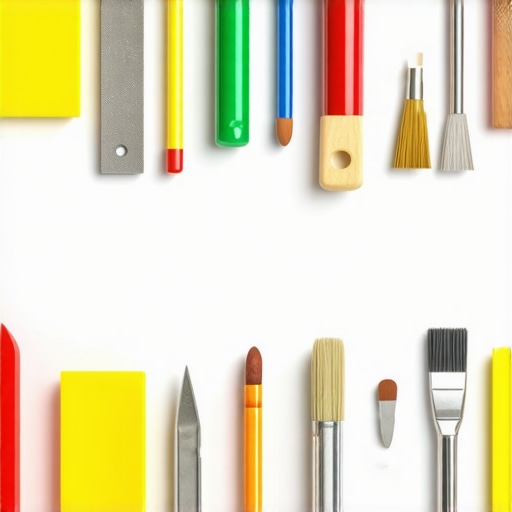 Close-up of drywall finishing tools and techniques