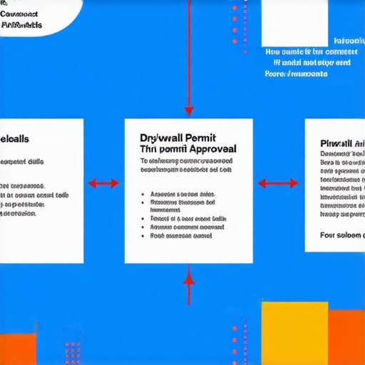 Flowchart illustrating drywall permit approval steps and tips