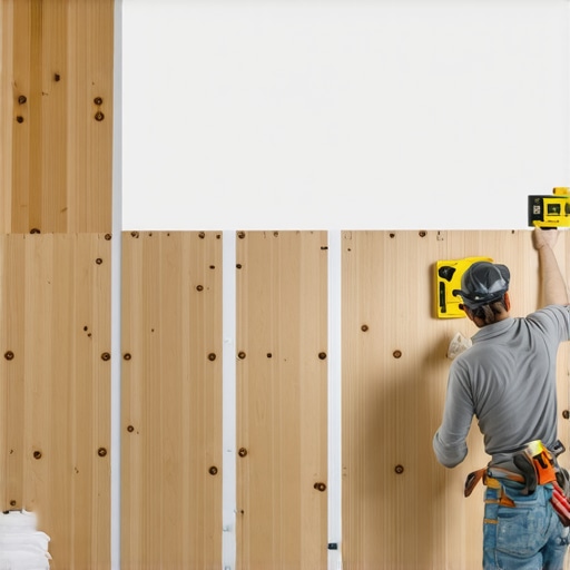 Drywall installation with laser level and digital tools