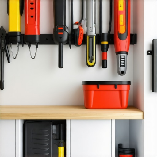 Optimal Drywall Tool Storage An image of organized drywall tools stored in moisture-controlled cabinets for long-term maintenance