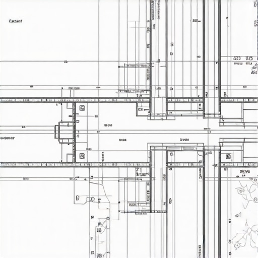 Blueprint Review with Digital Tools Blueprint with easements and setbacks highlighted using digital analysis tools