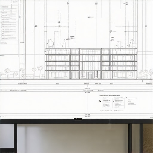 Computer screen showing a detailed architectural digital blueprint with annotations