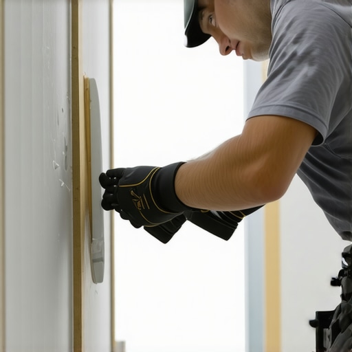 Professional drywall tools including automatic taper and sanding pole