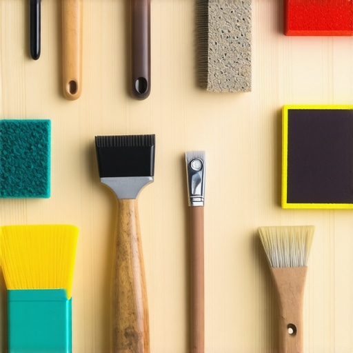 Drywall Maintenance Tools A set of high-quality drywall sanding and sealing tools laid out on a workbench
