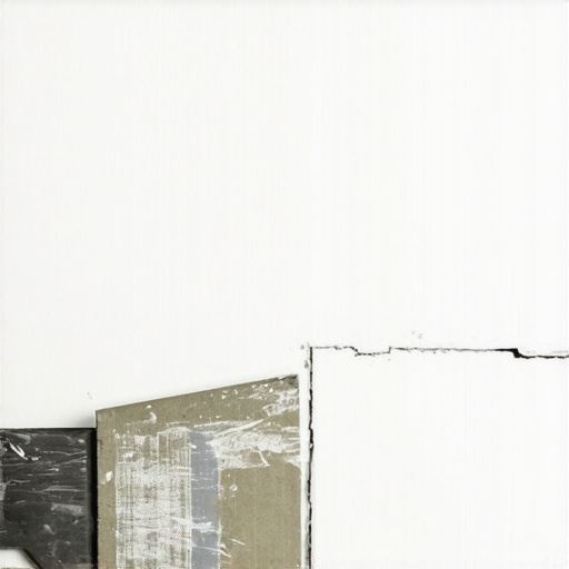 Close-up of drywall joint tape being embedded and smoothed with a drywall knife.