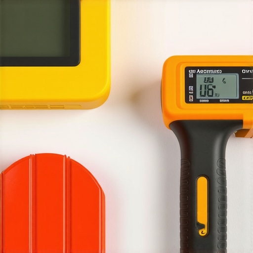 Person using a moisture meter on drywall during renovation