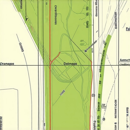 Illustration of a grading plan highlighting easements, slopes, drainage systems, and property boundaries.