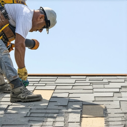 Roofing professional properly installing impact-resistant shingles on a home.