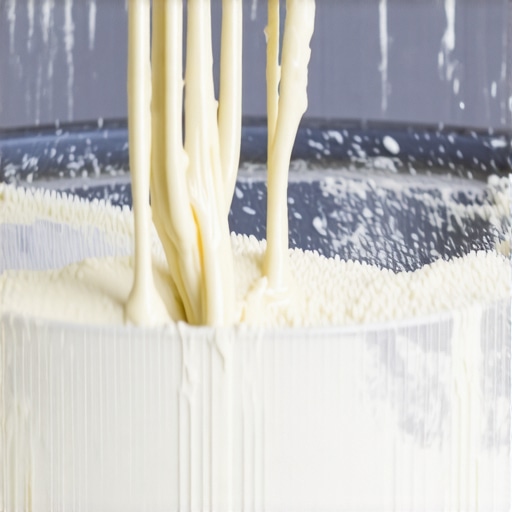 Professional drywall joint compound being mixed with a drill and paddle in a bucket