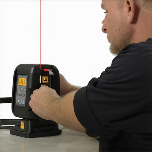 Precision Tools for Remodeling Success Technician using a laser distance meter on a construction site to ensure accurate measurements.