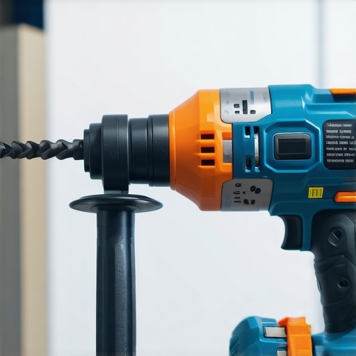 A high-quality cordless drywall screw gun being used on drywall in a professional setting.