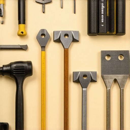 A comprehensive setup of drywall tools including a T-square, cordless screw gun, corner-finding tool, and moisture meter for precise installation and maintenance.