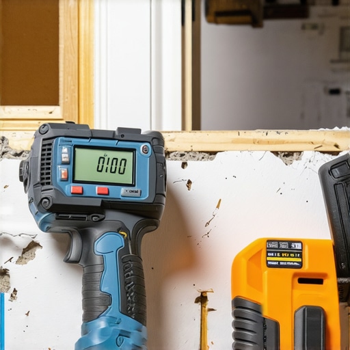 Essential Tools for Drywall Maintenance and Remodeling A close-up of drywall tools including a screw gun and stud finder in use during renovation.