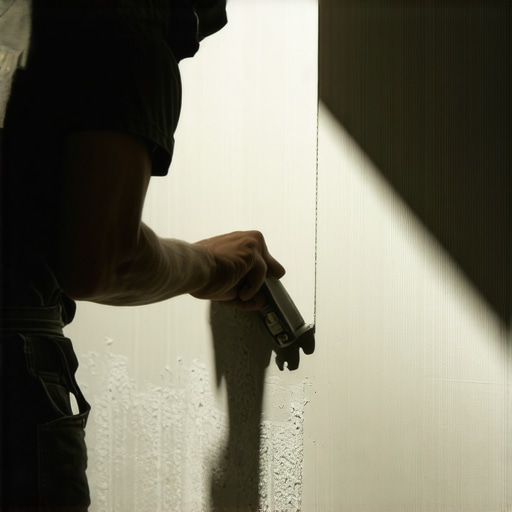 Drywall surface with skim coating applied to achieve a seamless finish.