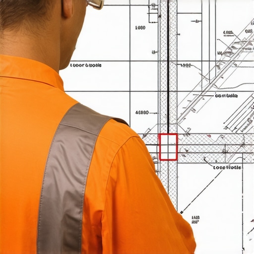Contractor reviewing drainage plan on construction site with soil grading and water diversion features.