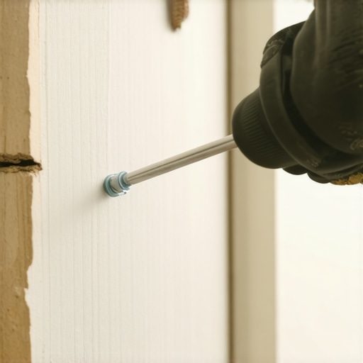 Drywall installation with toggle bolt and screwdriver