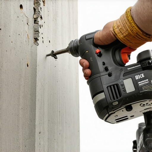 Close-up of screw installation on exterior cement board with power drill