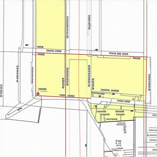 Survey plan illustrating property boundaries and setback lines for construction