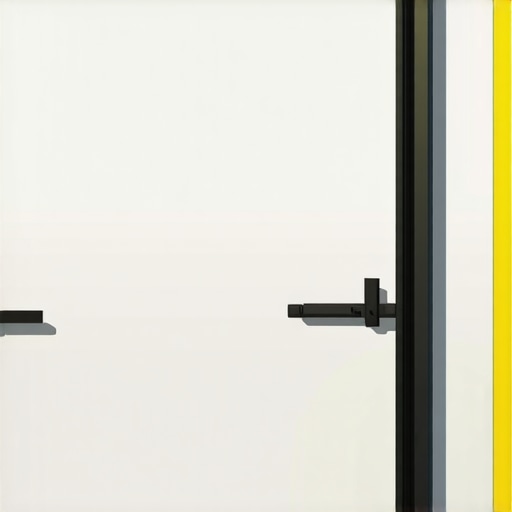 Close-up of an installed fire-rated door with sealing and hardware details
