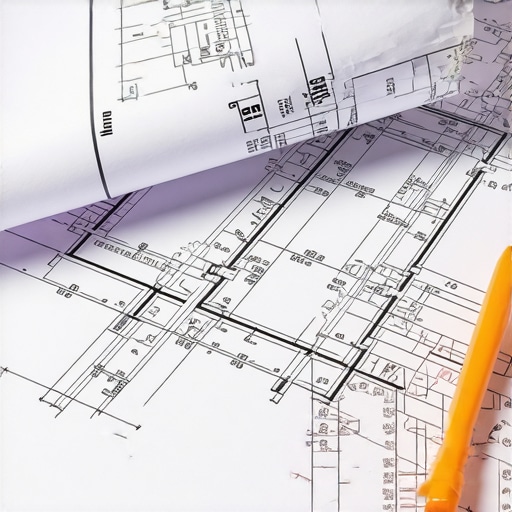 Blueprint with drywall and permit plans