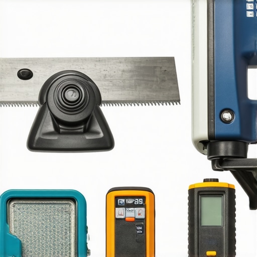 Professional drywall tools neatly arranged for maintenance and finishing.