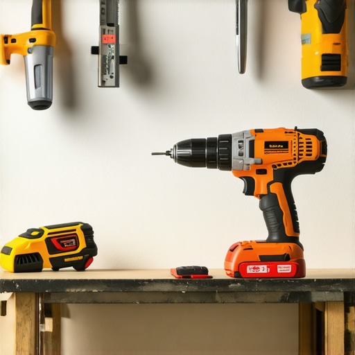 Close-up of a cordless drill used in drywall repair and renovation tasks