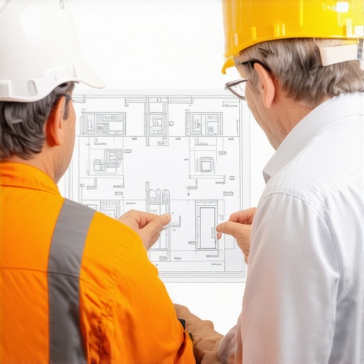 Homeowner discussing building plans with a structural engineer